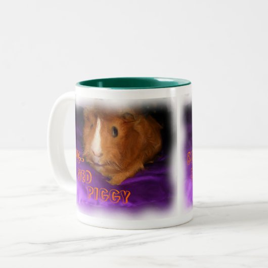 BUG-EYED PIGGY Guinee-Mok Tweekleurige Koffiemok (Voorkant links)