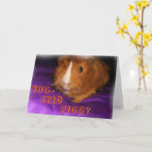 BUG-EYED PIGGY Guinee-Wenskaart Kaart (Gele Bloem)