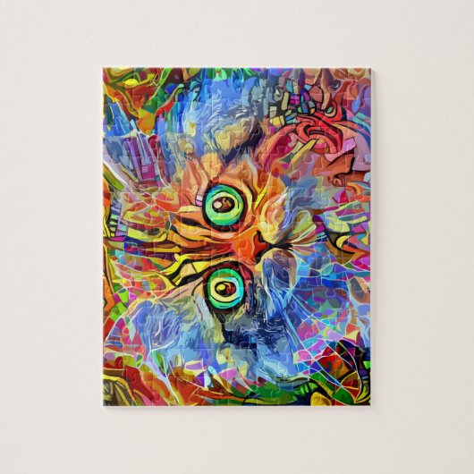 Bug-eyed regenboogkat legpuzzel (Verticaal)