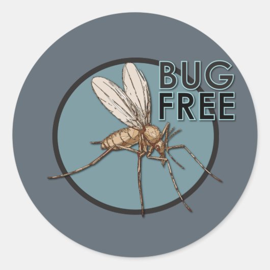 Bug Free - Classic Round Sticker, Glossy Ronde Sticker (Voorkant)