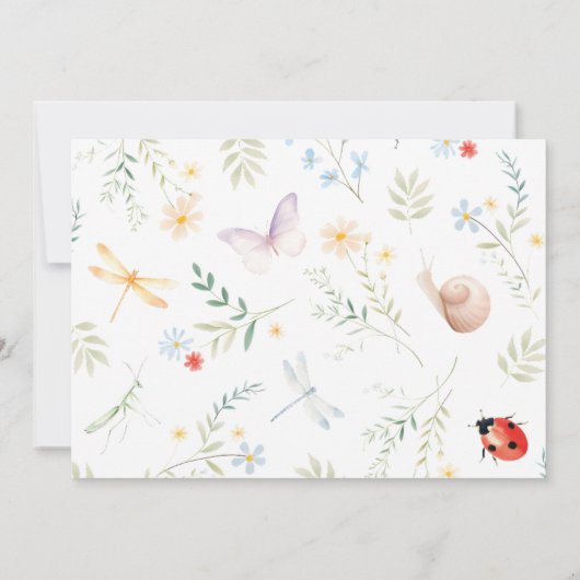 Bug Girl Verjaardag Foto Uitnodiging Insectenfeest (Achterkant)