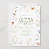Bug Girl Verjaardag Uitnodiging Insect Party (Voorkant)