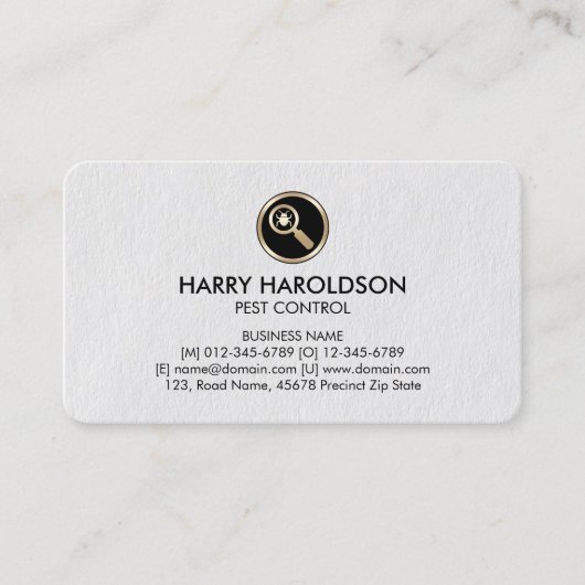 Bug Glass Icon Premium ongediertebestrijding Visit Visitekaartje (Voorkant)