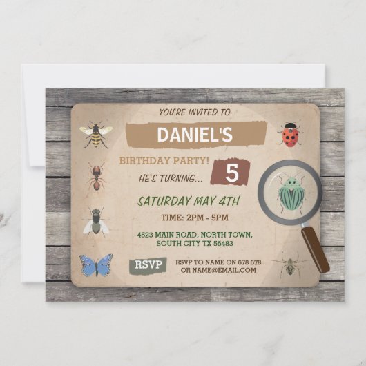 Bug Hunt Birthday Uitnodiging Garden Invite (Voorkant)