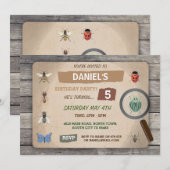 Bug Hunt Birthday Uitnodiging Garden Invite (Voorkant / Achterkant)