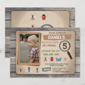 Bug Hunt Garden Bugs Birthday Uitnodiging (Voorkant / Achterkant)