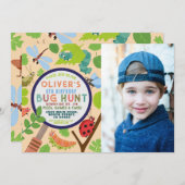 Bug Hunt Garden Insect Scavenger Birthday Foto Kaart (Voorkant / Achterkant)