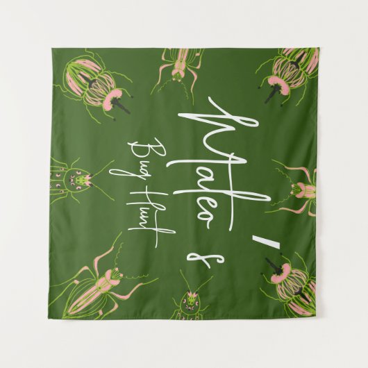 Bug Hunt Insect Verjaardag Handgetekend Feestje  Wandkleed (Voorkant (horizontaal))