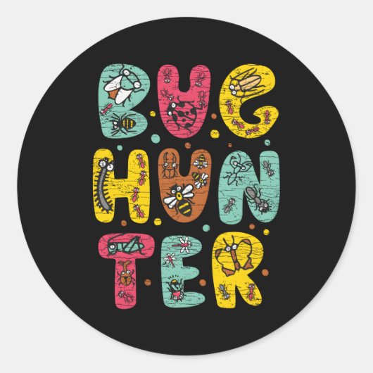Bug Hunter Entomology Bug Collector Ronde Sticker (Voorkant)