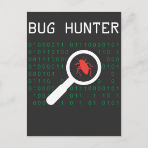 Bug Hunter foutcoder Computer Developer IT Admin Briefkaart
