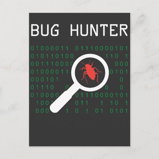 Bug Hunter foutcoder Computer Developer IT Admin Briefkaart (Voorkant)