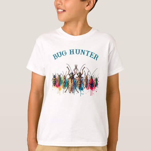 Bug Hunter kleurrijke insecten kevers en insecten T-shirt (Voorkant)