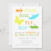 Bug Insect Birthday Party Invitation - Boy Kaart (Voorkant)