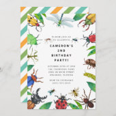 Bug Insect Boy Birthday Invitation Kaart (Voorkant / Achterkant)