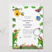 Bug Insect Boy Birthday Invitation Kaart (Voorkant)
