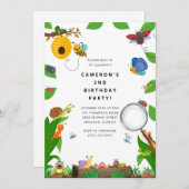 Bug Insect Boy Birthday Invitation Kaart (Voorkant / Achterkant)