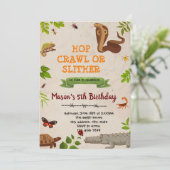 Bug insect reptiel thema party uitnodiging (Staand voorkant)