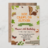 Bug insect reptiel thema party uitnodiging (Voorkant / Achterkant)