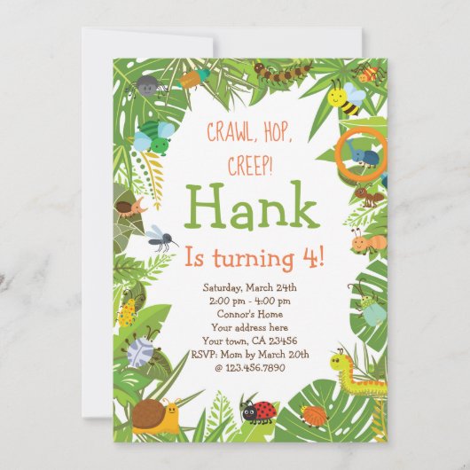 Bug Insect Uitnodiging (Voorkant)