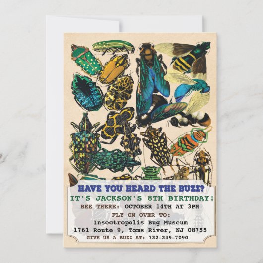 Bug Insect Verjaardag Uitnodiging (Voorkant)