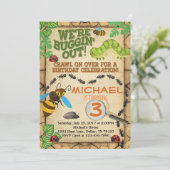 Bug Insect Verjaardagsfeest Uitnodiging Jongen Uit (Staand voorkant)