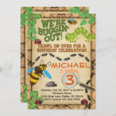 Bug Insect Verjaardagsfeest Uitnodiging Jongen Uit (Voorkant / Achterkant)