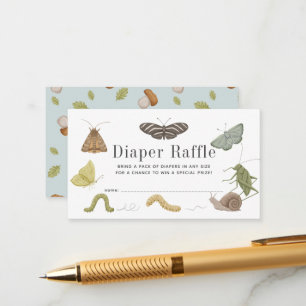 Bug Insecten Baby Shower Luier Raffle Ticket Informatiekaartje