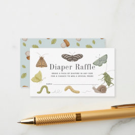 Bug Insects Baby Shower Diaper Raffle Ticket Informatiekaartje