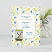 Bug Jar Birthday Party nodigt mensen uit met insec Kaart (Staand voorkant)