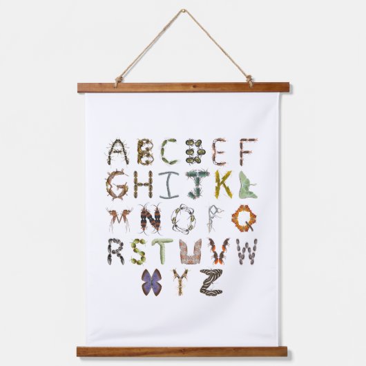 Bug Kinderkamer Decor - Insectenalfabet Hangend Wandkleed (Voorkant)