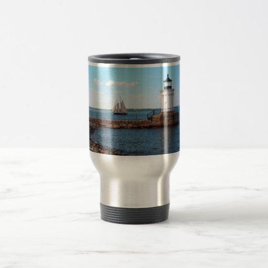 Bug Light Lighthouder Portland Maine Travel Mug Reisbeker (Center)