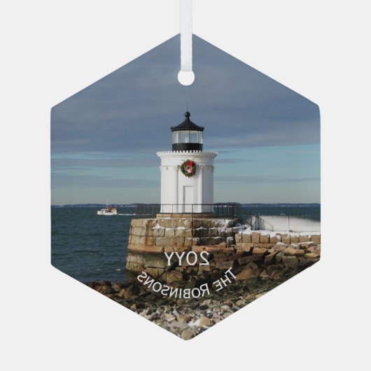 Bug Light Portland Breakwater Glas Ornament (Achterkant)