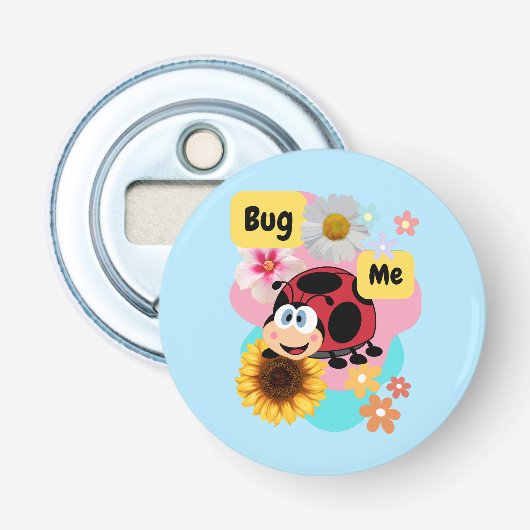 Bug me: lieveheersbeestje button flesopener (Voorkant)