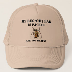 bug, mijn uitklaptas, is verpakt, ben je klaar? trucker pet