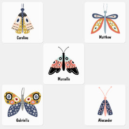 Bug moth butterfly gepersonaliseerd leuk kinderlabels
