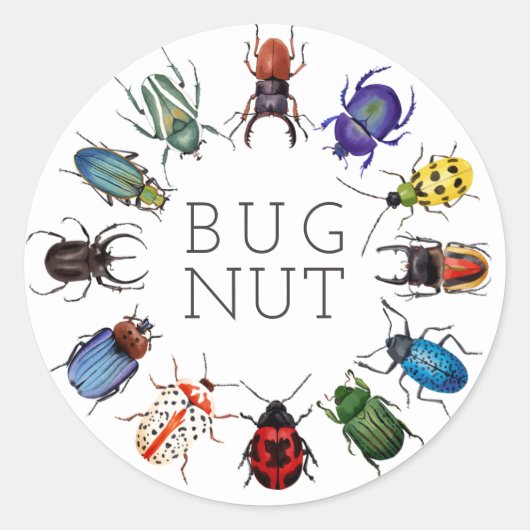 Bug Nut Classic Ronde Sticker (Voorkant)