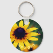 Bug on Black Eyed Susan Flower Personated Sleutelhanger (Achterkant)