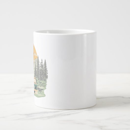 Bug-Out Boss Camper Van Adventure in the Mountains Grote Koffiekop (Voorkant)