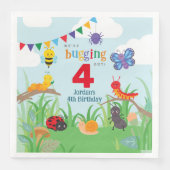 Bug party Birthday Cute Colorful Paper Napkin Servet (Voorkant)