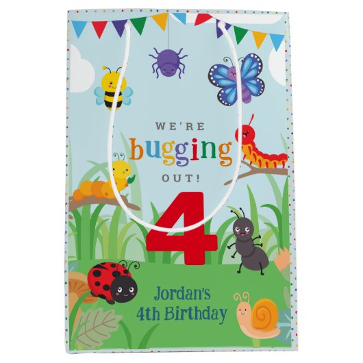 Bug Party Birthday Medium Cadeauzakje (Voorkant)