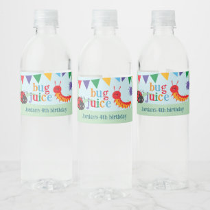 Bug Party Cute Colorful Bug Juice Waterfles Etiket
