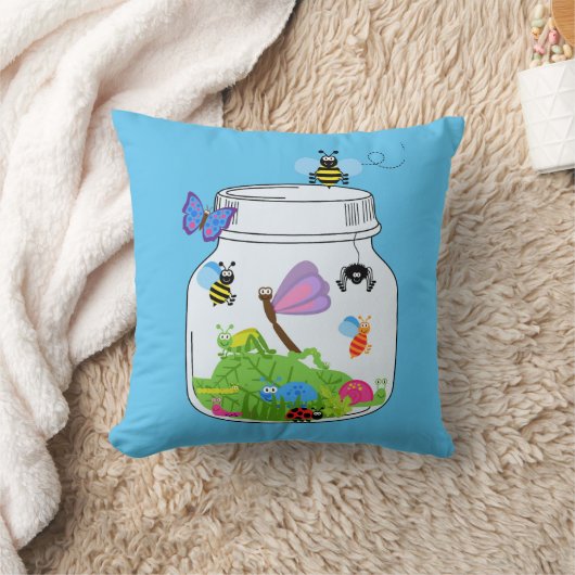Bug pot met insecten buikvlinderlikkerige bijen kussen (Deken)