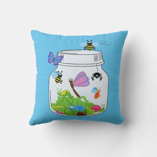 Bug pot met insecten buikvlinderlikkerige bijen kussen (Achterkant)