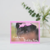 Bug-Puppy PK Plaid Briefkaart-Invitation-customize Uitnodiging Briefkaart (Staand voorkant)