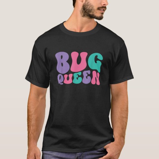 Bug Queen Womens Bugs Retro Wavy Groovy T-shirt (Voorkant)