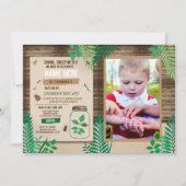 Bug Scavenger Foto Hunt Wood Party Leaf Leaf Kaart (Voorkant)