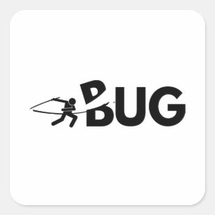 Bug slasher vierkante sticker
