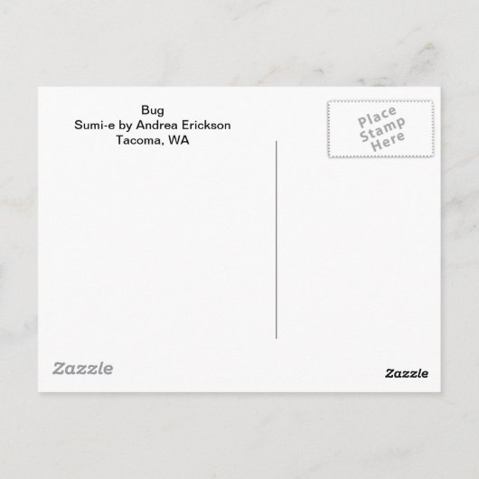 Bug, Sumi-e van Andrea Erickson Briefkaart (Achterkant)