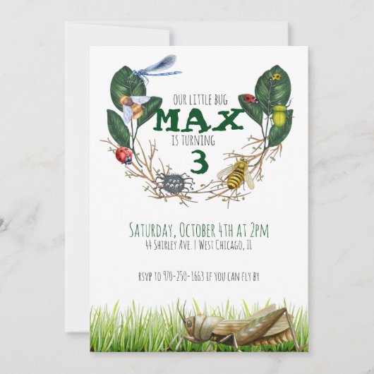 Bug Theenmaal Geachte Birthday Party Invitation Kaart (Voorkant)