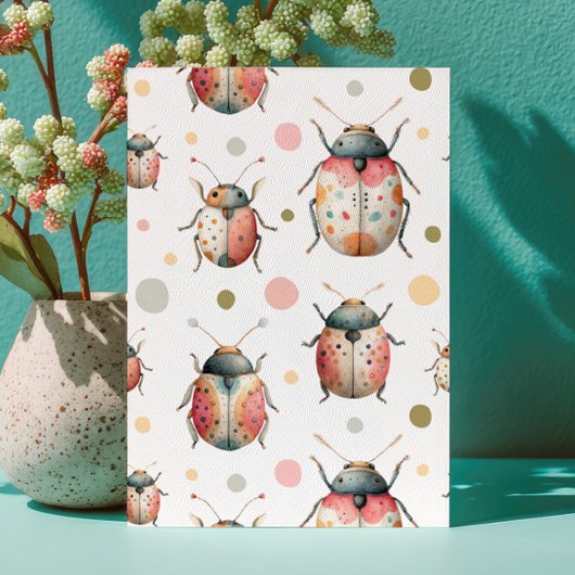 Bug - thema grillige insecten Schattigee Kinderen Kaart